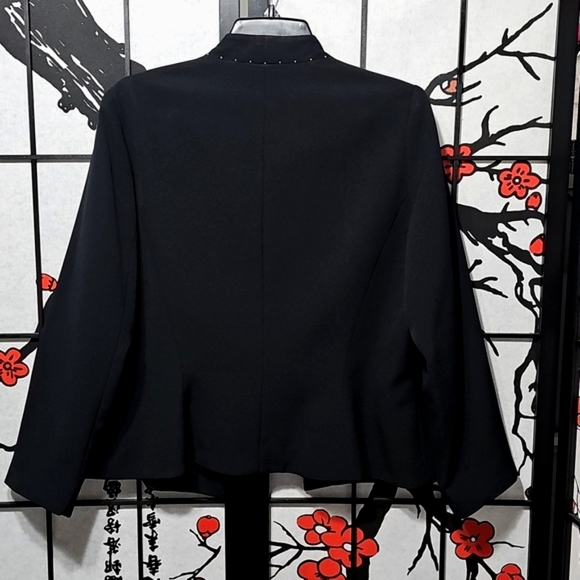 Daymor Couture C. Mercedes Ferreira Black Embellished Blazer Jacket Size 14 - Picture 8 of 8